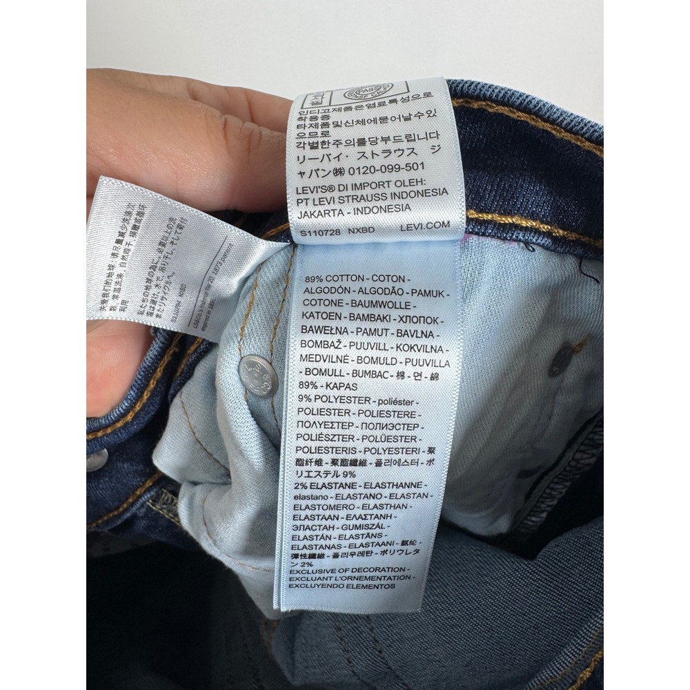 Classic Levi's 513 Mens 31x32 Slim Straight Jeans Blue Medium Wash Stretch Denim - Picture 8 of 10